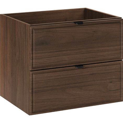 Meuble sous lavabo suspendu TERRA VILLA coloris noyer foncé 60 cm (1/5)