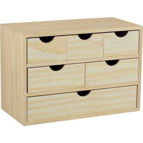 Astigarraga – Commode enfant 6 tiroirs en bois massif – Dimensions 40x20x28 cm – Conteneur multiusage – Montage facile