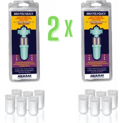 Aquamax Ricariche Di Polifosfati per Filtro Anticalcare Maxpolyquick 2 Confezioni da 6 Pezzi