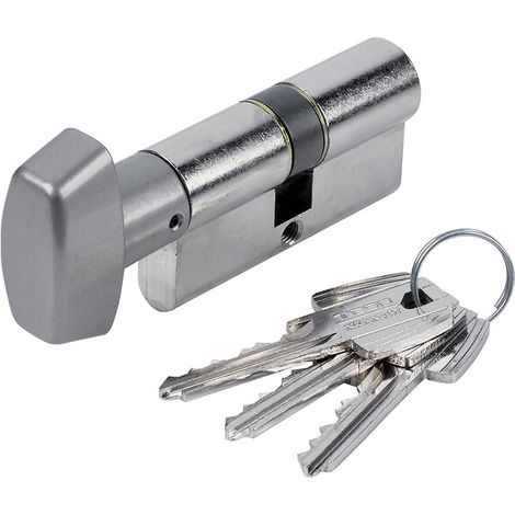 Cylindre TE5 30 x 30 Bouton Laiton Nickelé sur N° 68454B - Tesa securité