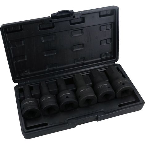 Douilles hexagonales profondes métriques 3/4" à impact, 14-27 mm, lot de 6 (1/5)