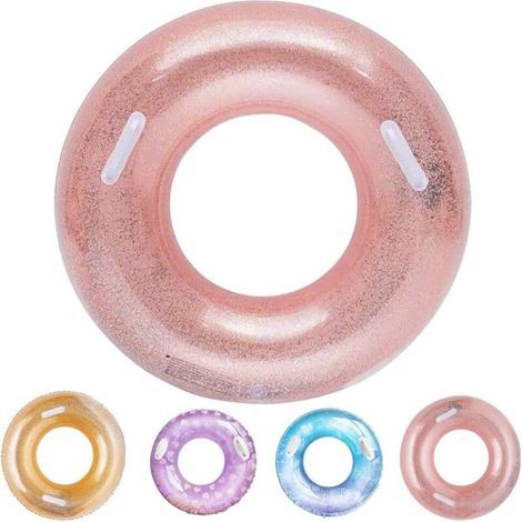 ZOLGINAH Galleggiante Gonfiabile, Gonfiabile Rotondo Resistente con Maniglia, Materassino ad Aria, Zattera Gonfiabile per Piscina, Anello Galleggiante per Piscina, Misura Adulto 120cm - Cerchio Rosa (1/5)