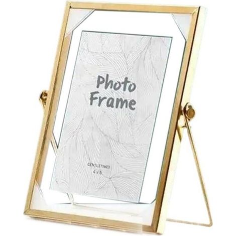 Cadre Photo - Métal et Verre - Pour Photo 150 x 100 mm - À Poser sur Table - Idéal pour Mariage ou Décoration Intérieure - 1 Pièce (1/5)