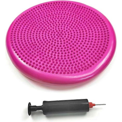 Tapis d'équilibre de yoga en PVC rouge, coussin de massage gonflable --- (1/5)
