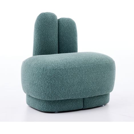 Tabouret fixe rembourré en tissu doux – forme originale avec oreilles de lapin, assise moelleuse – pour salon, chambre ou coin lecture (1/5)