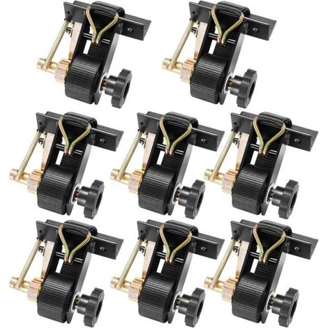 Correas de Trinquete a Portaequipajes, 38 mm x 2,25 m, Montaje en Tubo Cuadrado Negro, con Ganchos Dobles en J, Carga 226,8 kg, con Hebilla de Carga, 8 uds, Resistencia a la Rotura 680,4 kg (1/5)