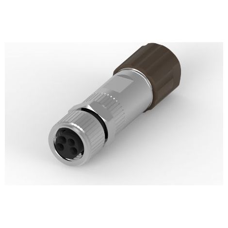 Connecteur DIN RS PRO, 4 contacts, Femelle, Montage sur câble, A souder M8 ( Prix pour 1 )