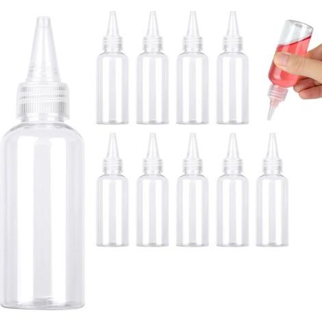 Flaconi in plastica trasparente con erogatore spray, 12 pezzi, 60 ml, flaconi dosatori riutilizzabili per salse, oli, coloranti alimentari, condimenti (1/5)
