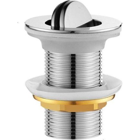 Bonde de lavabo design sans trop plein et sans corps de bonde, chromé (1/3)