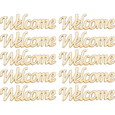 30 pièces de décorations en bois brut découpées « Bienvenue » pour mariage et fêtes - Accessoires à suspendre (1/5)