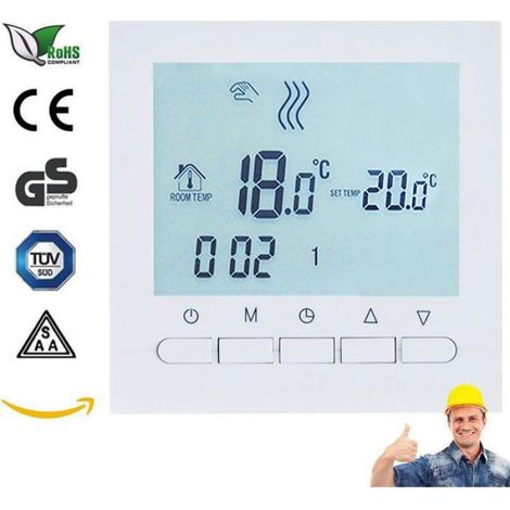 Thermostat numérique programmable - Écran LCD rétroéclairé Fonction anti gel - Contrôle de température (1/4)