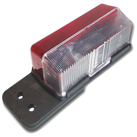 Sodise – Feu de gabarit rouge/blanc sur languette 17216 – Éclairage pour remorque – Entraxe 30mm – Dimensions 120x55mm – Ampoule non fournie