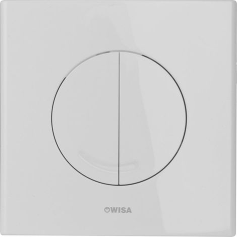 1 Plaque de commande double chasse, 3/6 L, pour bâti WC Wisa Excellent XS, Blanc