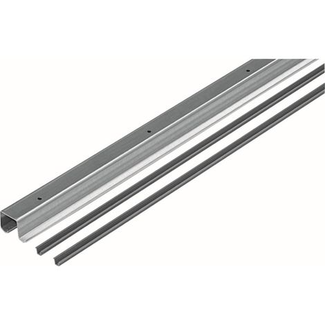 Hettich Doppellauf- und Führungsprofil 2000 mm Kunststoff/Stahl, 1 Stück Möbelbeschläge