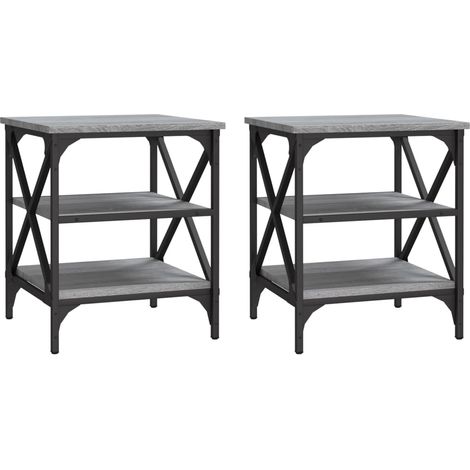 Maison Exclusive - Mesas auxiliares 2 uds madera gris Sonoma 40x4