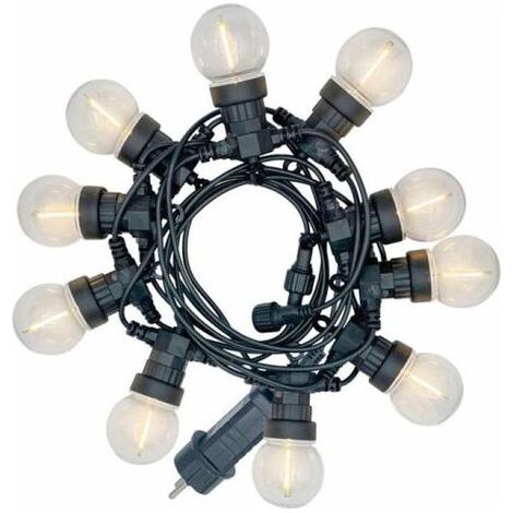 Guirlande lumineuse d'extérieur 5m LED 12V extensible IP44 – 10 boules P45 – Blanc chaud – Autonomie 15000h – GRL512VBP45F (1/5)