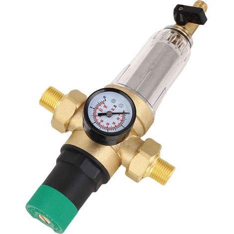 Régulateur de pression d'eau 1 po DN25, en laiton réutilisable pour la maison, avec filtre de lavage à contre-courant, raccords de compteur (1/5)