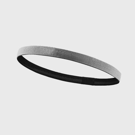 Bandeaux de sport - Lot de 2 bandeaux élastiques antidérapants pour hommes, femmes et enfants - Bandeau de football fin et antidérapant, gris (1/5)