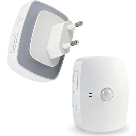 2 Pièces Veilleuses LED avec Détecteur de Mouvement et Capteur Crépusculaire, detecteur de mouvement et veilleuse prise murale pour chambre, couloir ou escalier, lumière réglable 1-50 lm (1/5)