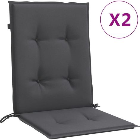 Coussins de chaise à dossier bas lot de 2,Coussins d'extérieur anthracite mélangé CFW146551 (1/5)