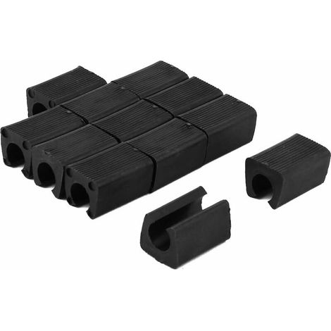 Lot de 12 patins de pied, embout tube rond, plastique antidérapant, diamètre 10 mm, pour chaise table bureau (1/5)
