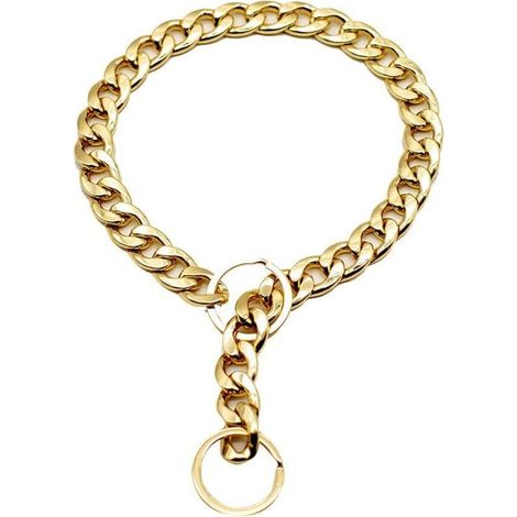Collier pour chien en métal doré, accessoire de mode canin adapté à toutes les saisons pour chiens de toutes tailles (1/5)