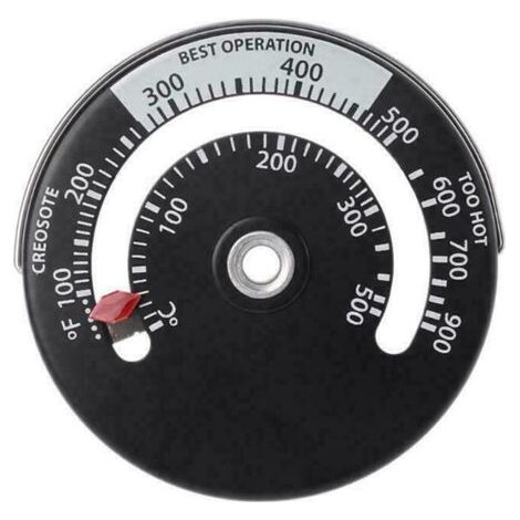 Thermomètre de Poêle Magnétique Thermomètre de Tuyau de Poêle à Feu pour Le Compteur de Température pour Tuyau de Cheminée en Bois Rond Four (1) (1/5)