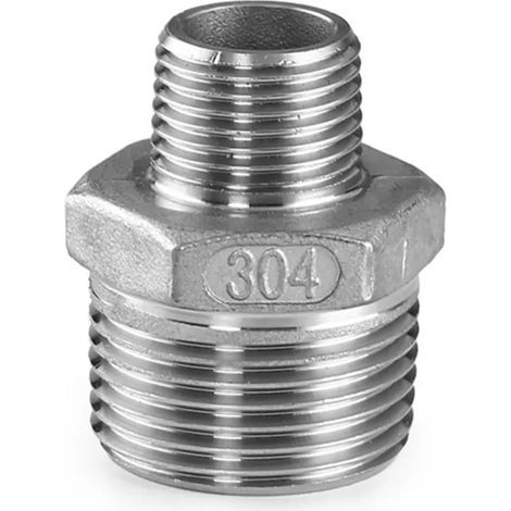 1 Pièce Raccord Mamelon Hexagonal DN25 à DN20 Acier Inoxydable 304 Filetage Mâle BSP Pour Eau Huile Air (1/5)