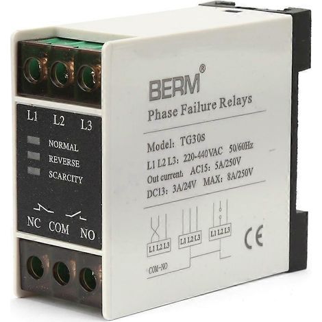 TG30S 220–440 V AC Mini-3-Phasen-Sequenzrelais-Schutzschalter mit Phasenschutzrelais