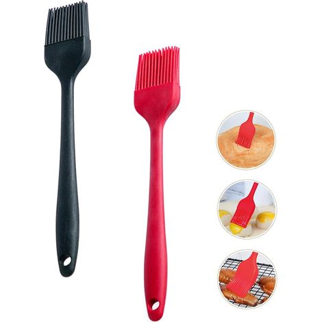 Pinceau de cuisson en silicone (lot de 2), 20 cm, résistant à la chaleur, sans BPA, pour la cuisson, la pâtisserie et les grillades. Design tout-en-un. (1/5)