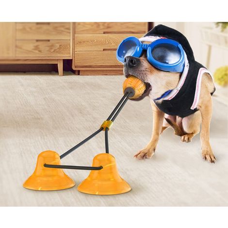 Dog Jouets 4 en 1, jouets pour chiens pour nettoyage des dents, jeu de messagerie de chien instable, distributeur de jouets pour chien antioxique, jouets interactifs pour chiots (1/5)