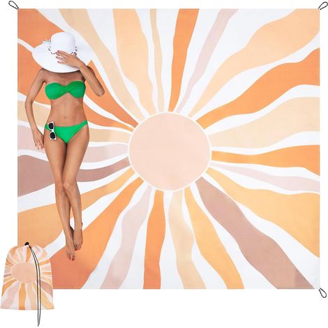 Manta de picnic anti-arena - 210 x 200 cm - Resistente a la arena - Para 4 a 6 personas - Ligera, suave y portátil - Secado rápido (1/5)