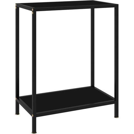 FIMEI Table console Noir 60x35x75 cm Verre trempé (1/5)