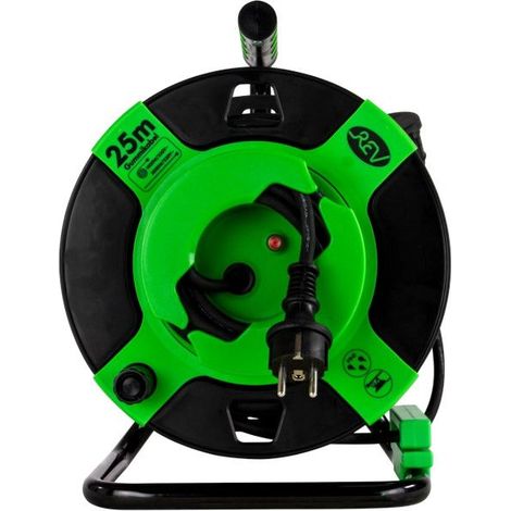 REV Kabeltrommel Außen 25 m H05RR-F 3G1,5mm², schwarz grün Kabeltrommel (1/3)