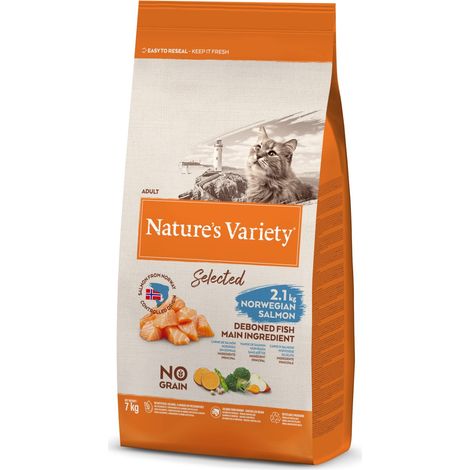 Nature's Variety Selected, Cibo per Gatti Adulti con Salmone Norvegese Diliscato 7 Kg (1/5)