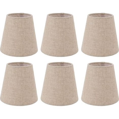 Petit Abat-Jour, E14 Clip sur Abat-Jour Décoratif en Tissu Lumière Douce Soins des Yeux Luminaire Couverture Tambour Lin Tissu pour Accessoires d'éclairage (1/5)