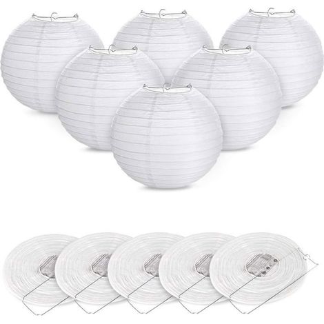 30Cm Abat Jour En Papier Lanterne Style Oriental Décoration Légère Chinois, Bambou (1/4)