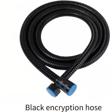 Flexible de douche en acier inoxydable (noir, 2 m), accessoires de salle de bain