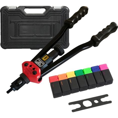 Kit de herramientas para remaches, aplicación versátil para reparación de automóviles, juego completo de mandriles, diseño ergonómico. (1/5)