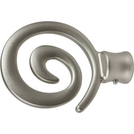 2 pomoli nichel a spirale terminale per tubo tende diametro 20 mm