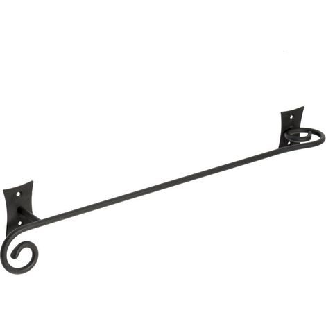 Barre porte-serviettes murale anthracite 45 cm en acier laqué mod. Rebecca (1/4)