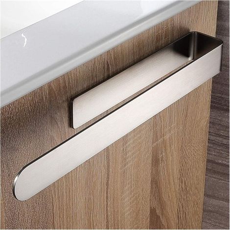 Porte-serviettes autocollant 37 cm, en acier inoxydable, pour salle de bain et cuisine (1/5)