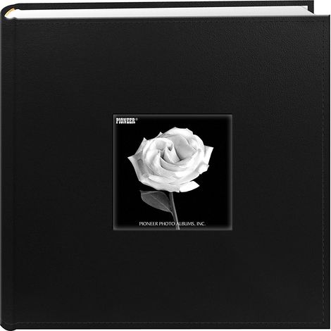 Albums Photo 200 Poche Cousue en Similicuir Cadre Photo de Couverture Album, 4 by 15,2 cm, Noir (1/4)