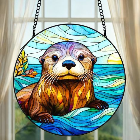 Attrape-soleil animal vitrail 15 cm décoration suspendue fenêtre oiseau coloré cadeau anniversaire (1/5)