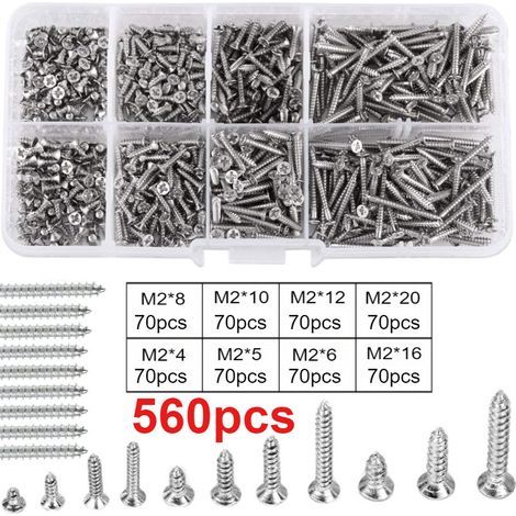 Kit de 560 vis M2 - Vis pour la réparation du bois à domicile (1/3)