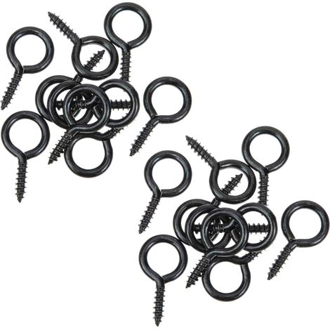 30 crochets à œillet, fer, noir, pour fixation et suspension (1/5)