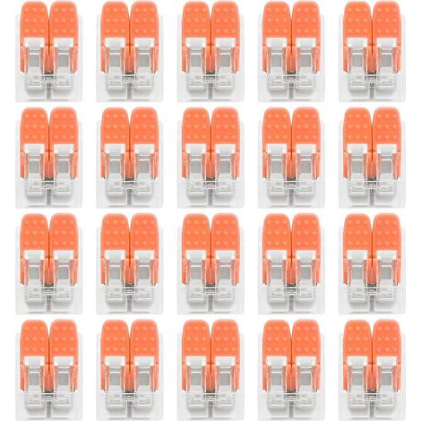 20 Stück Verdrahtungsverbinder für Gebäudebeleuchtung, schraubenlose Schnellklemmen, Industriebedarf PCT662 (Orange)