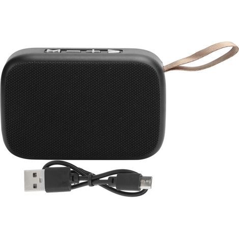 Altoparlante stereo Bluetooth portatile ULISEM con subwoofer, radio FM, USB e funzione vivavoce - Nero (1/3)