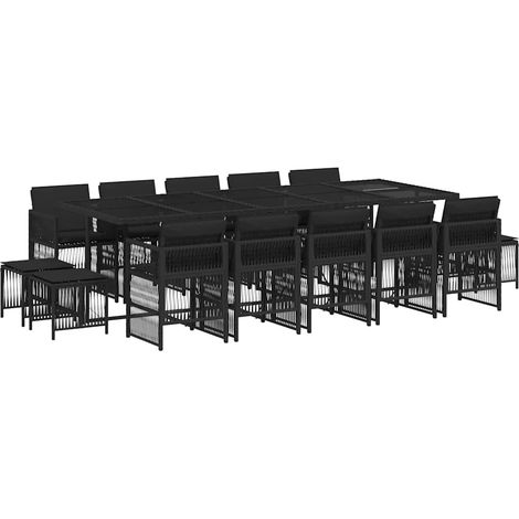 Maison Exclusive - Set comedor de jardín con cojines 15 pzas ratá (1/5)