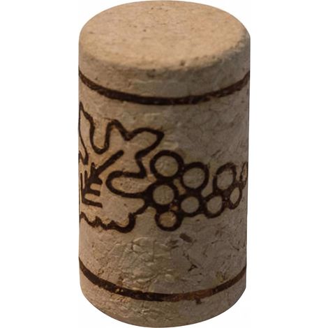 Tappi in granuli di sughero e leganti sintetici confezione 100 pezzi per bottiglie vino   23 x 38 mm tappo tipo medium (1/3)
